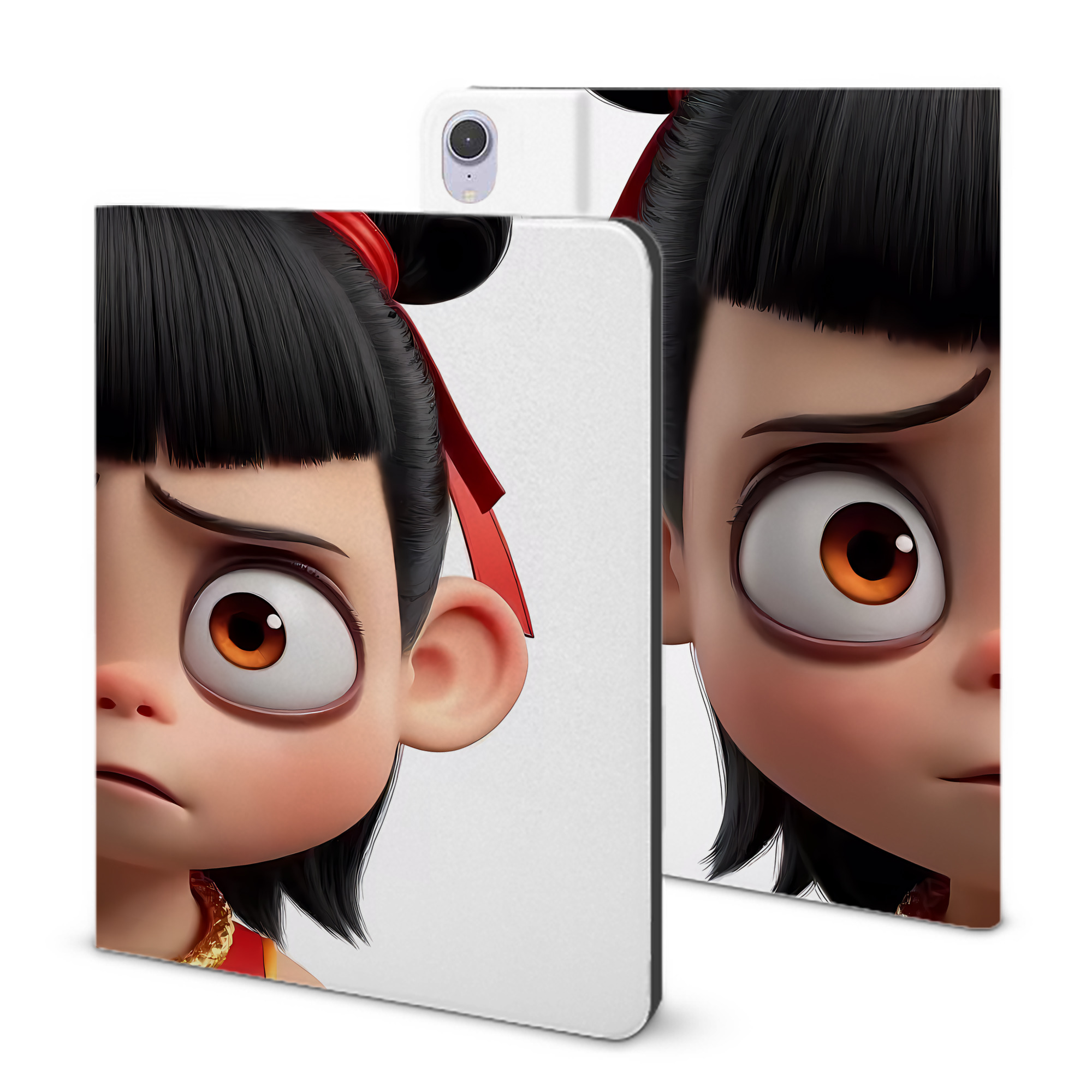 （画像用） Ne Zha 2 ナタ 魔童の大暴れ IPad ケース ブック型 PUレザー TPU 耐衝撃 軽量 薄型 ペン収納なし 全面保護 IPad 各モデル対応